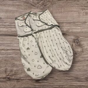 Organic Arrow and Cloud Patterns Mama Cheetah Swaddle Wrap 2pc set S/M 0-3m